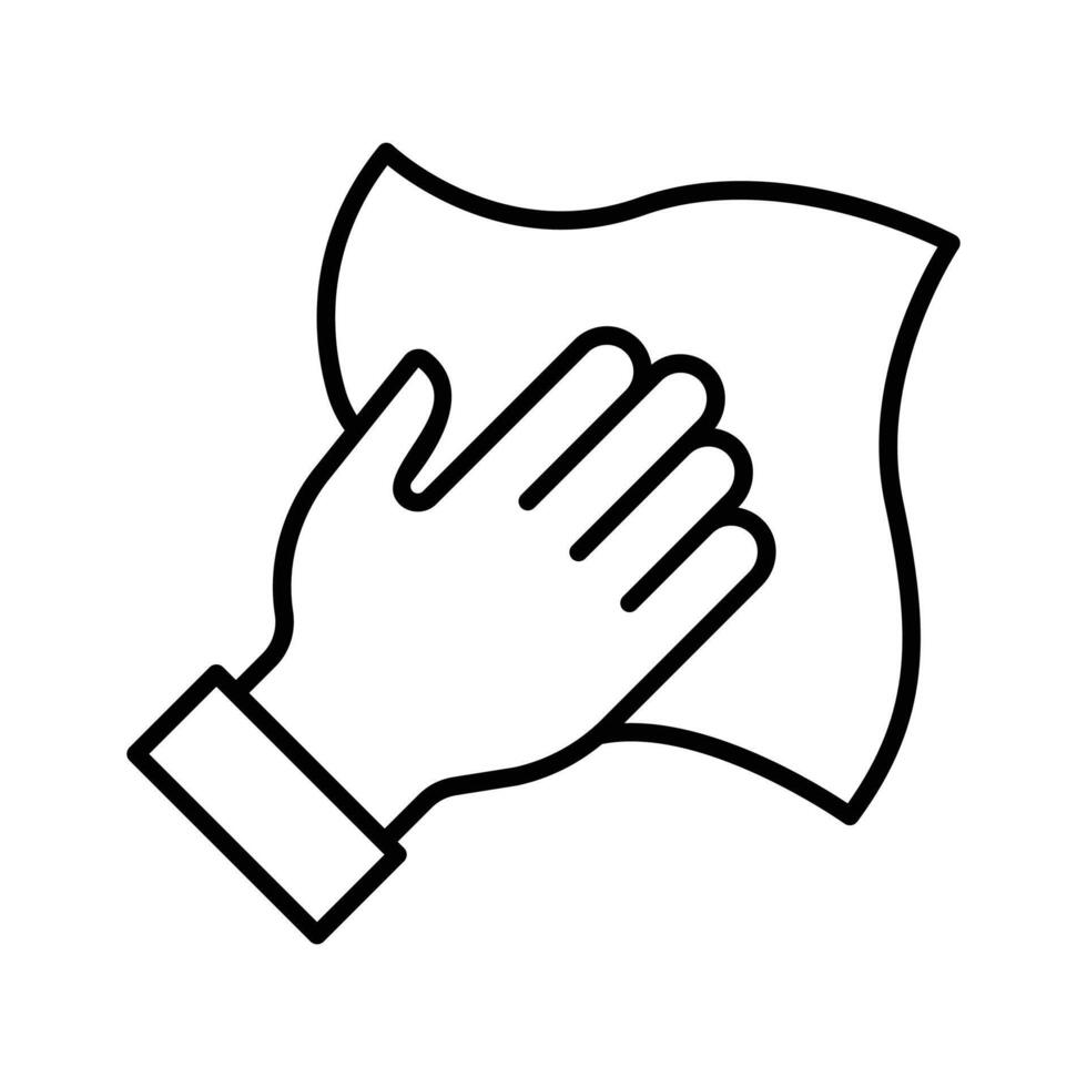 Icon of a hand wiping for hygiene and cleanliness. vector