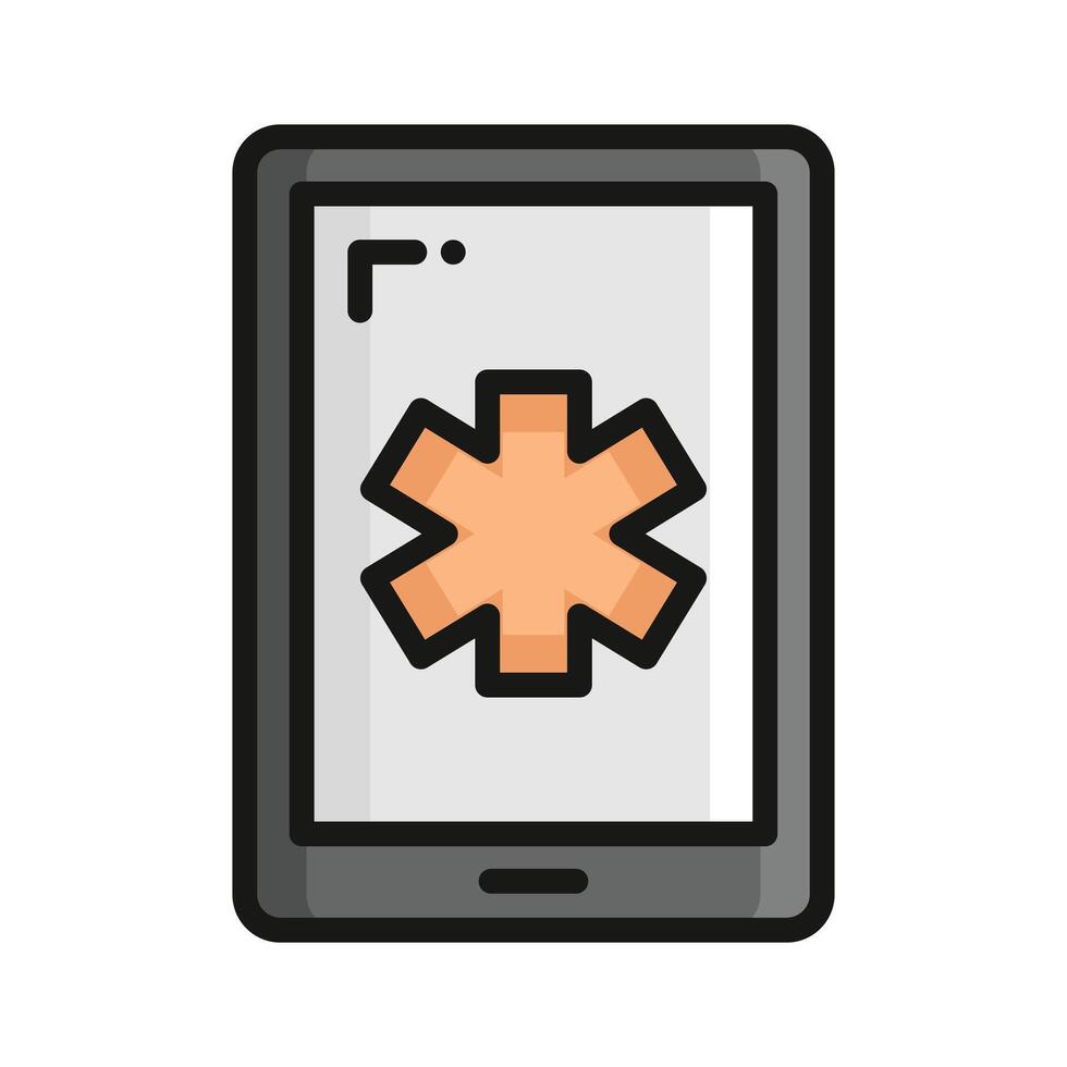Icon of a tablet with a medical cross symbolizing e healthcare vector