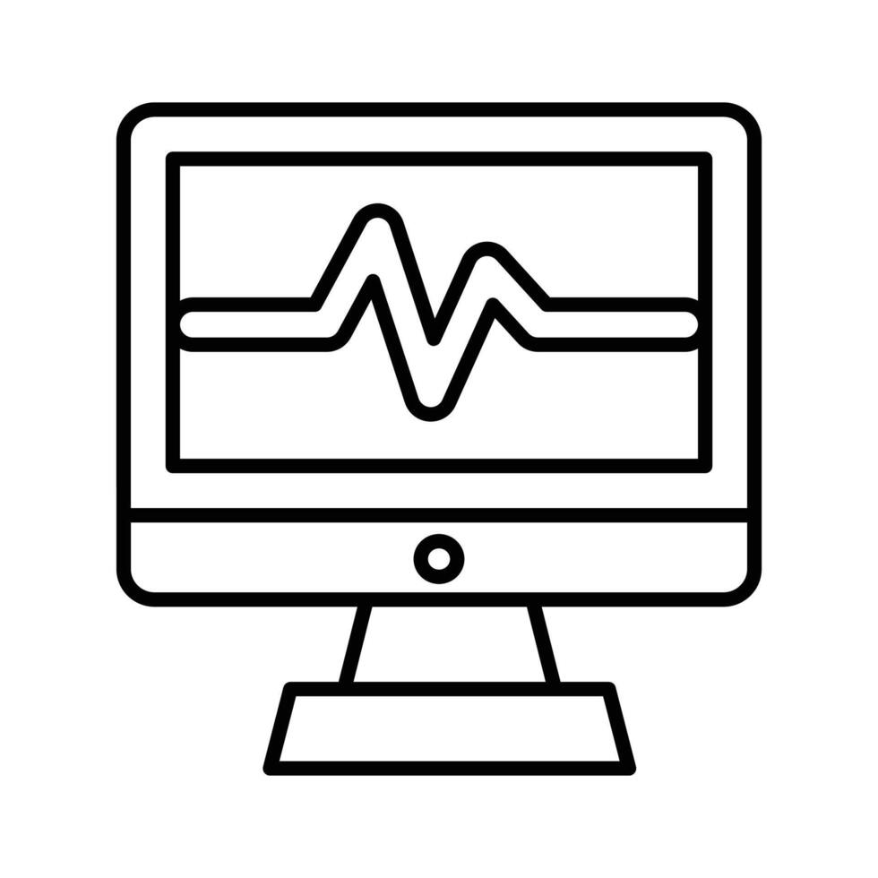 An amazing icon of an ECG machine, measuring heart rate, cardiac health monitoring..., vector
