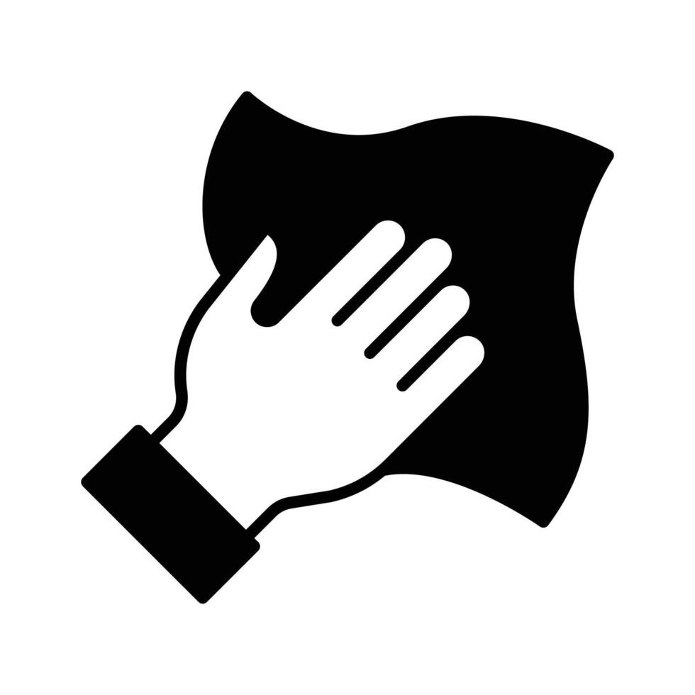 Icon of a hand wiping for hygiene and cleanliness..,., vector