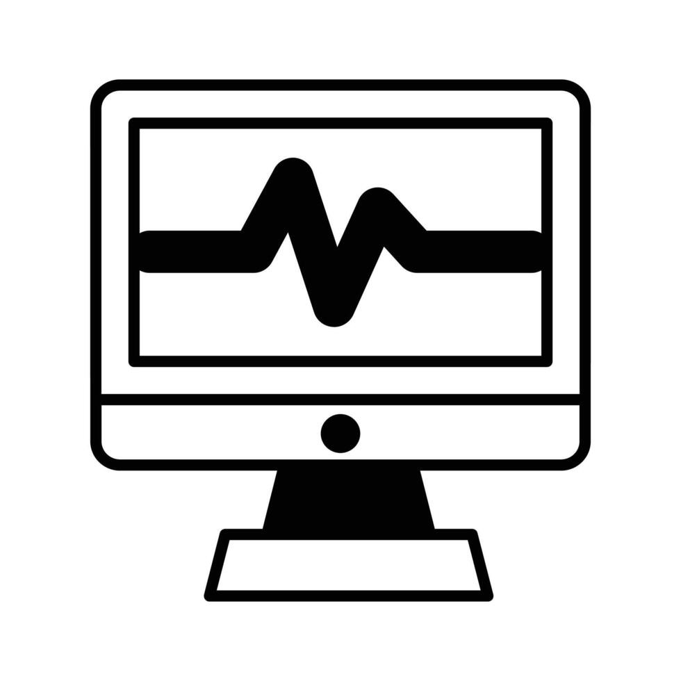 An amazing icon of an ECG machine, measuring heart rate, cardiac health monitoring...,,' vector