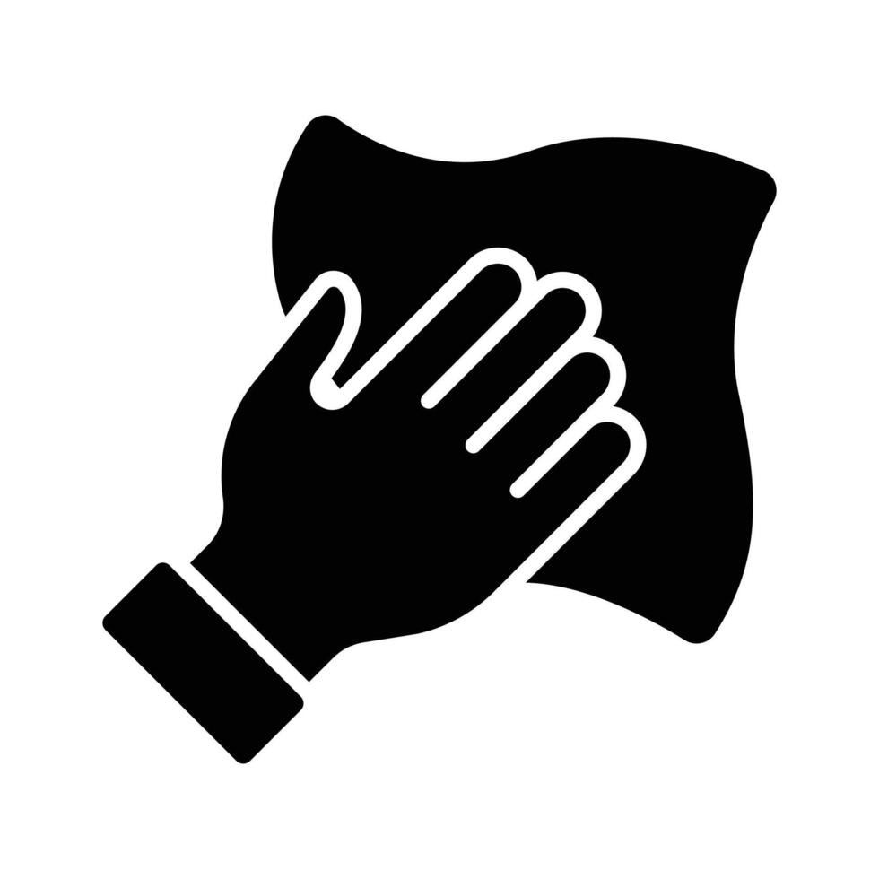 Icon of a hand wiping for hygiene and cleanliness.., vector