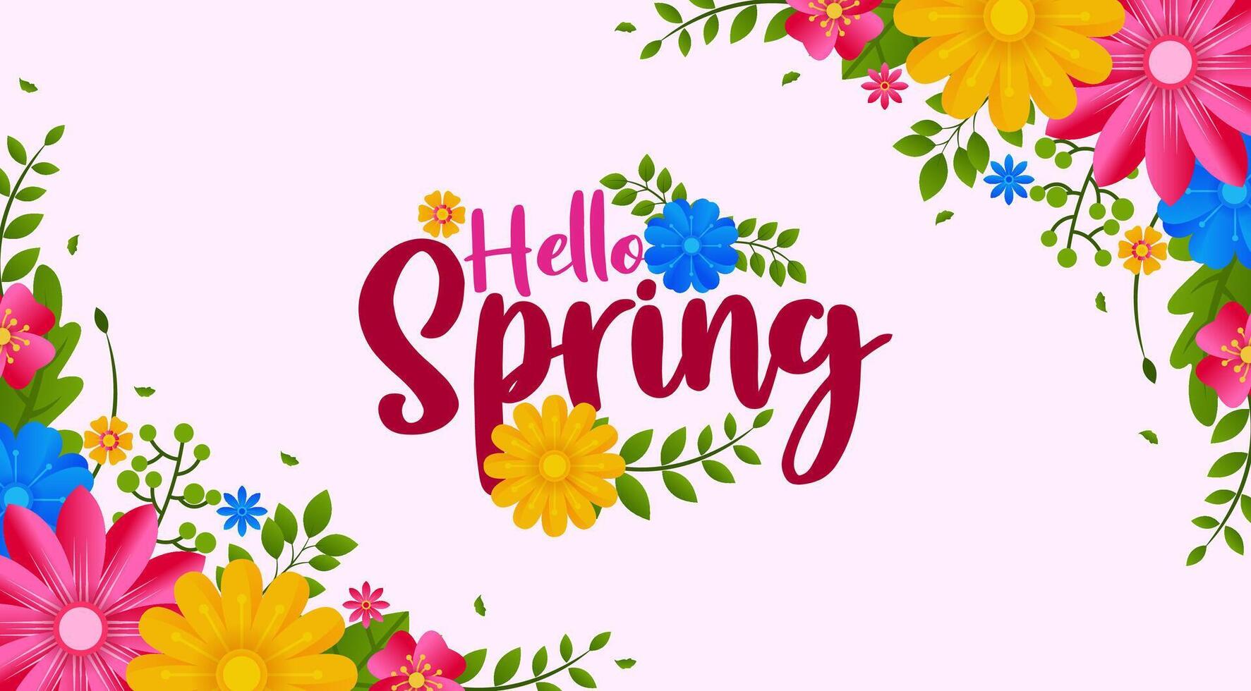 hello spring background for banner vector