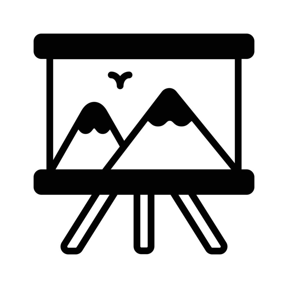 Painting related icon with stand holding the canvas.,. vector