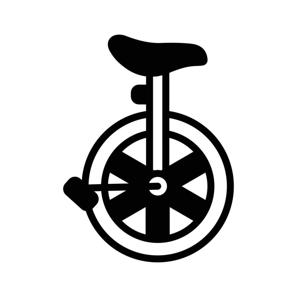 A unicycle representing balance, skill, and circus performances.,. vector