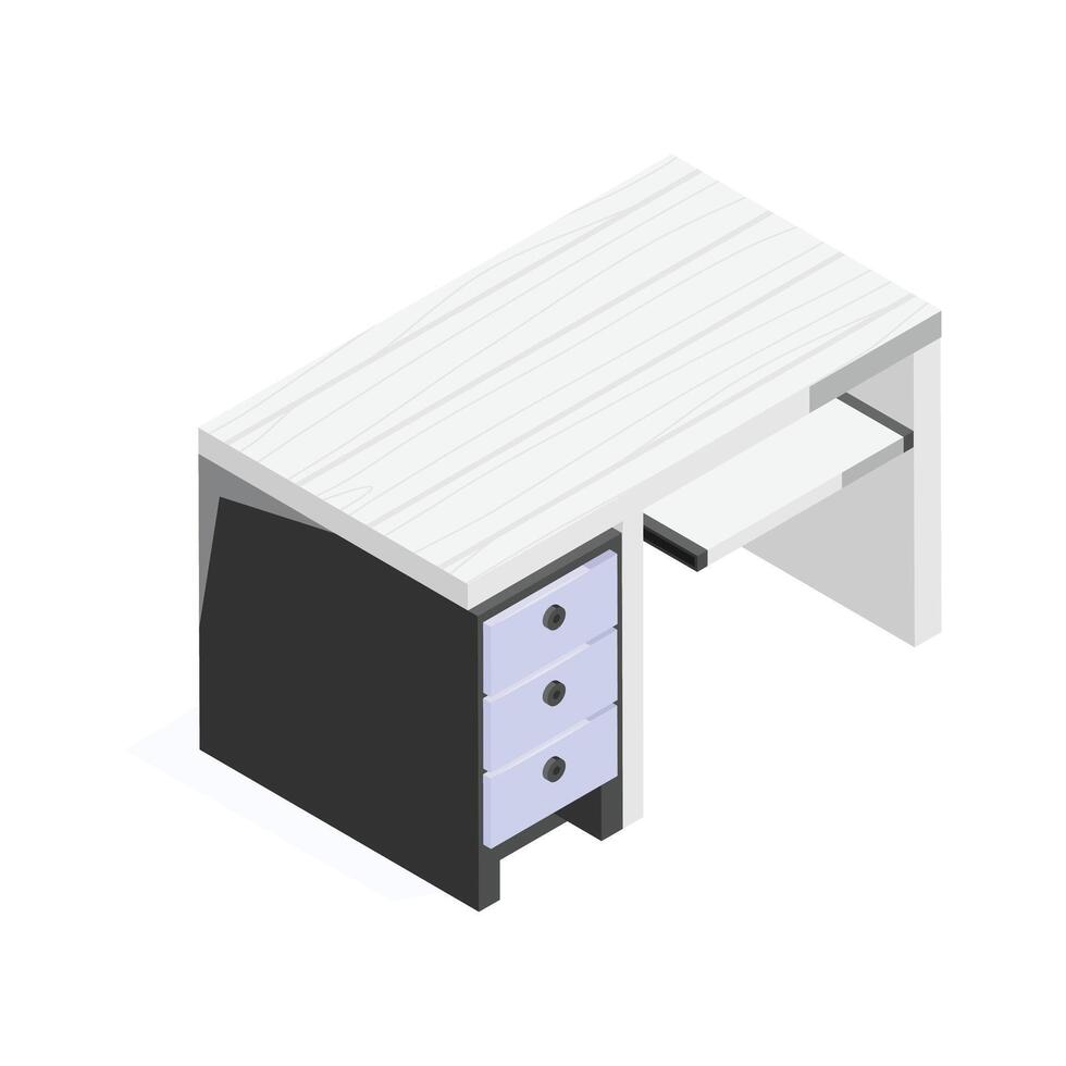 A simple office desk with drawers, ideal for workspace vector