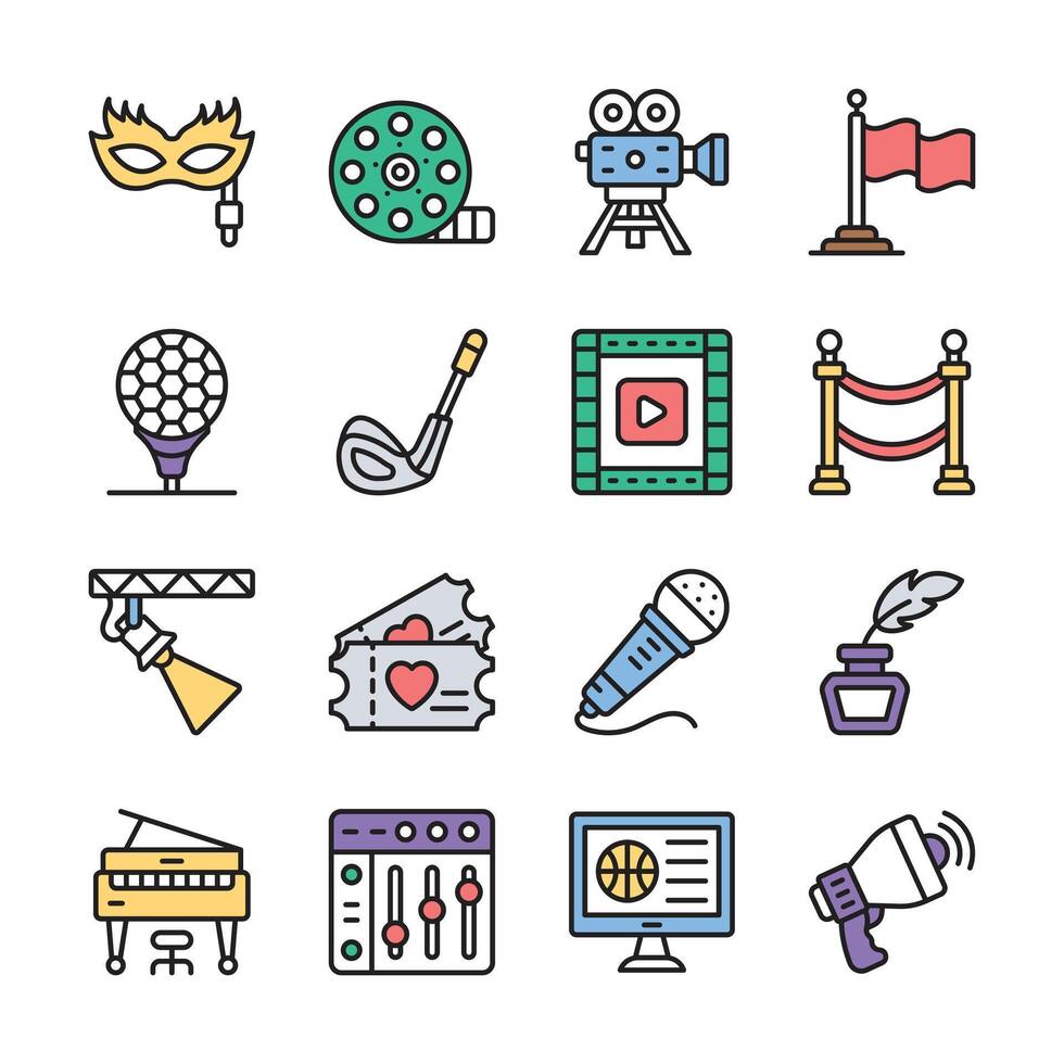 Take a look at this amazing icons set of entertainment and multimedia vector