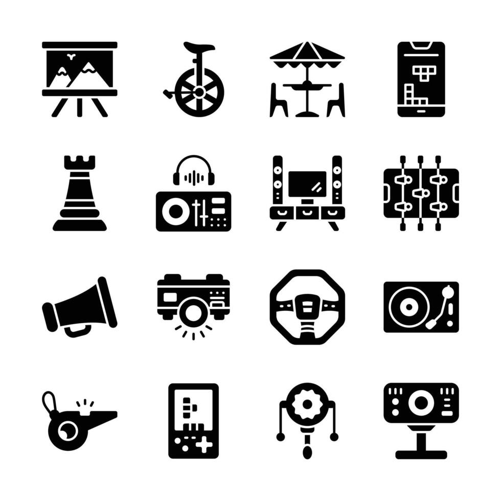 Take a look at this amazing icons representing various lifestyle and entertainment items. vector