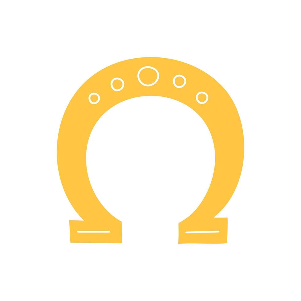 Horseshoe simple flat illustration. Good luck symbol. Saint Patricks Day design element isolated horse shoe. Patricks Day March 17 vector
