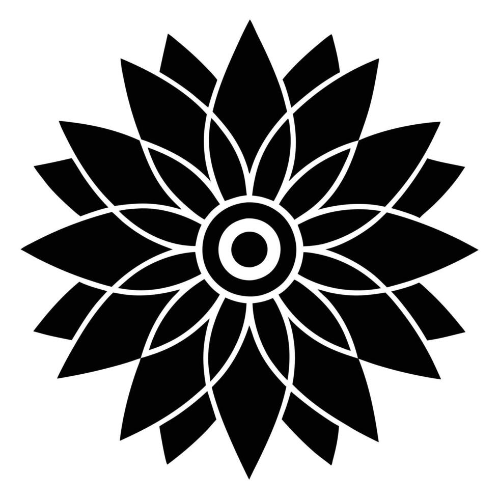 a black and white flower graphics vector