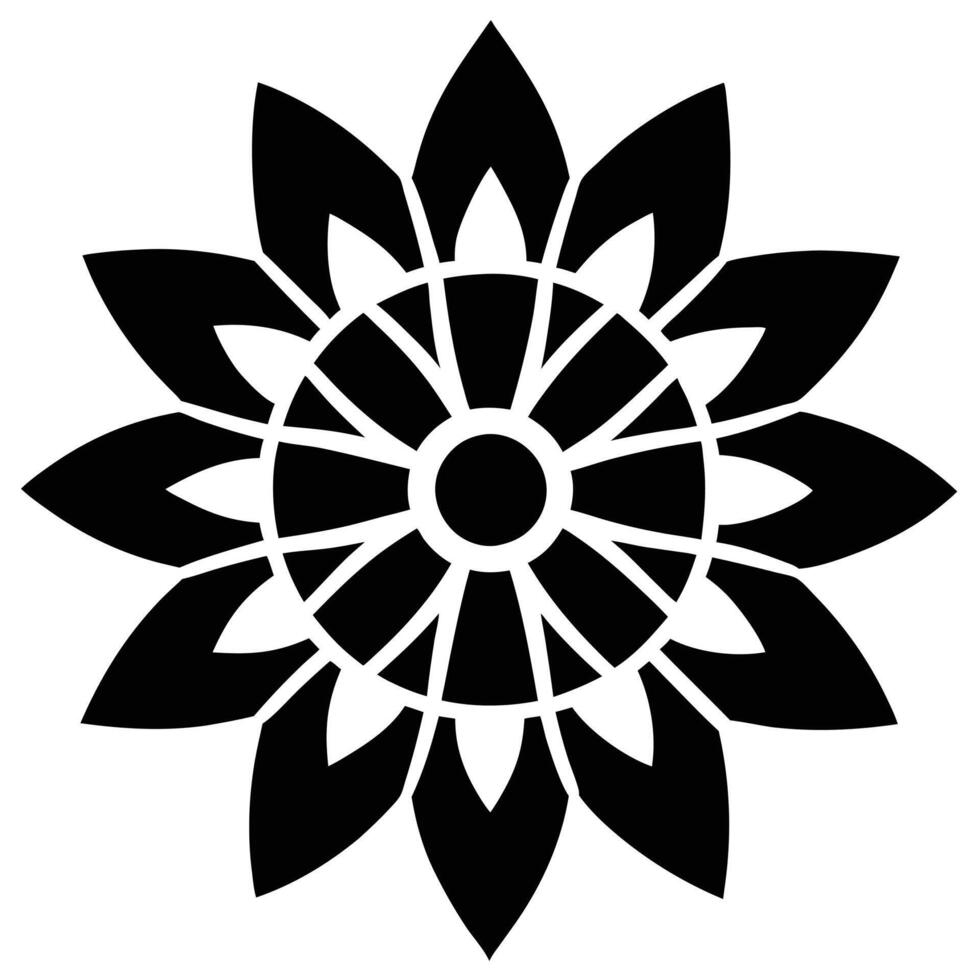 a black and white flower design art graphic vector