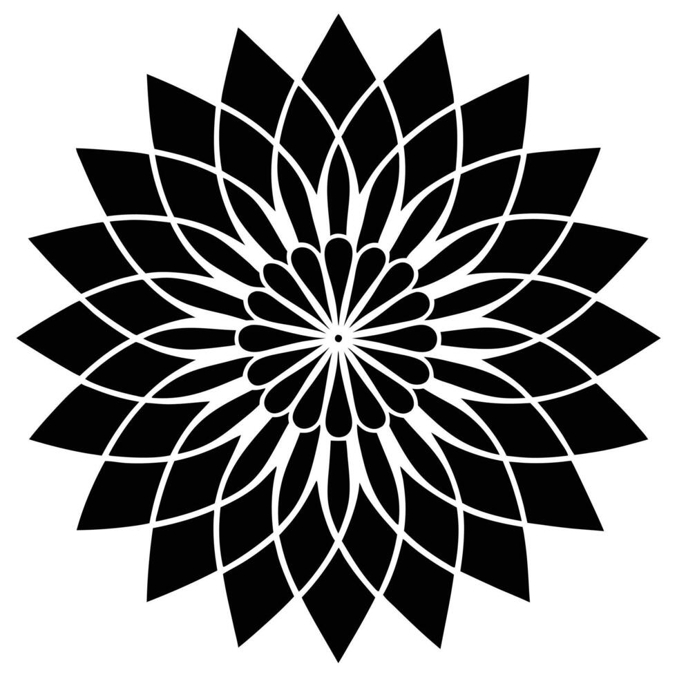 a black and white flower design art illustration vector