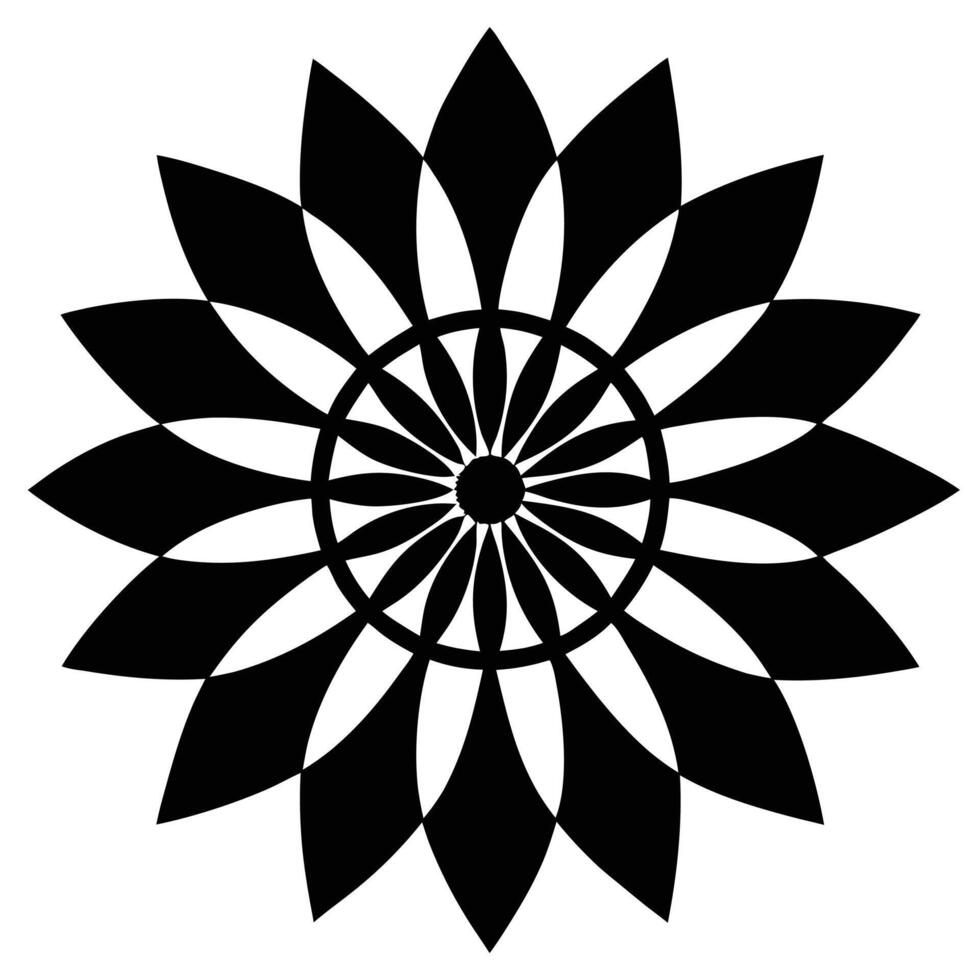 a black and white flower design graphics vector