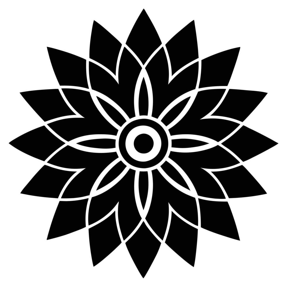 a black and white flower art vector