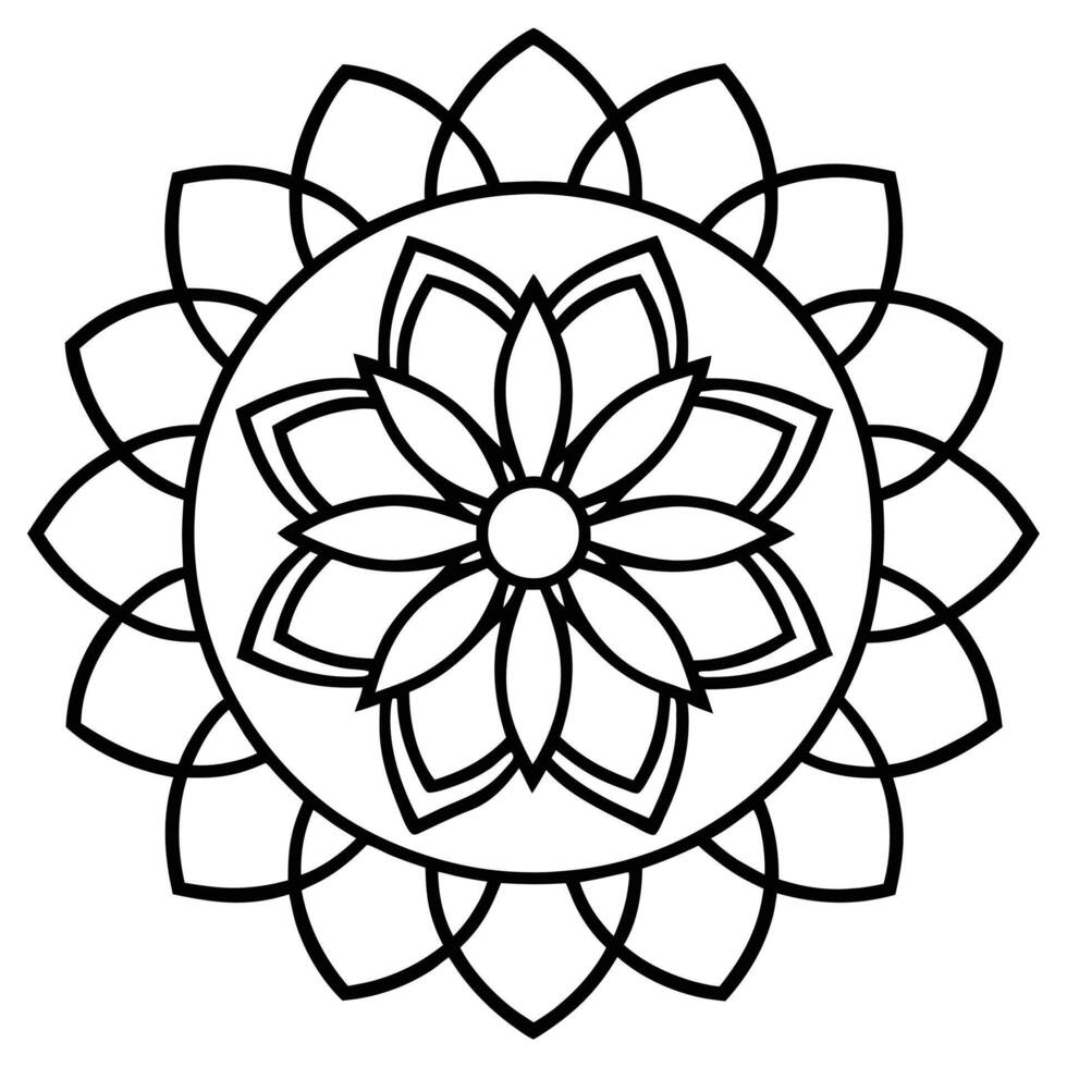 mandala line art graphics vector