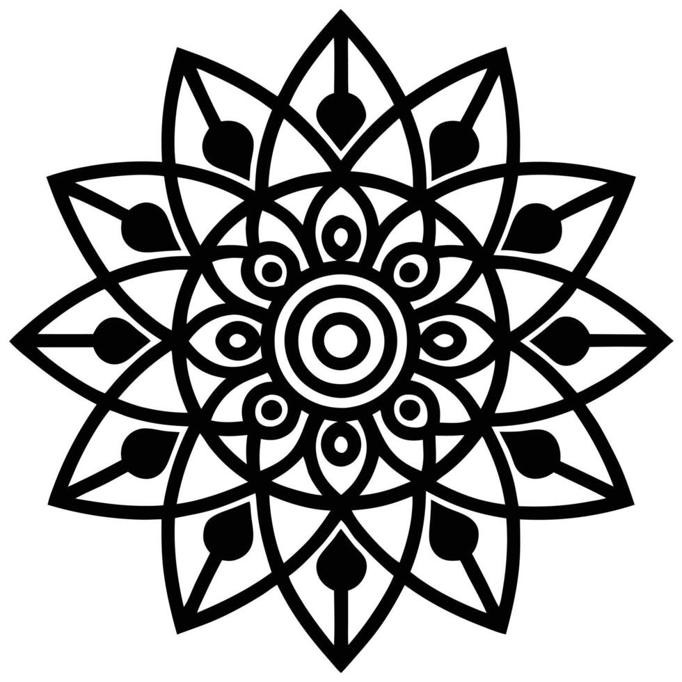Master the Craft of Mandala Silhouette Line Art vector