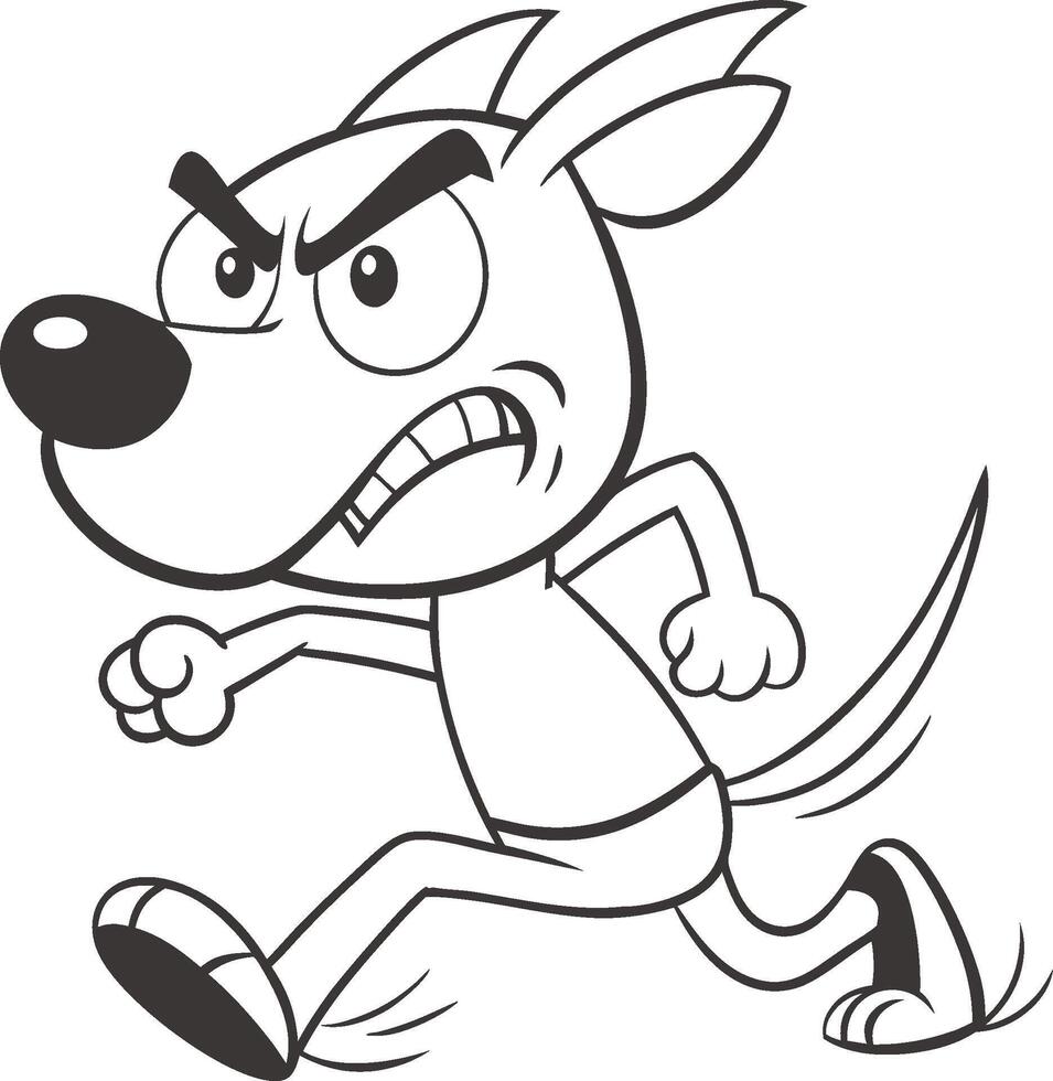 cartoon dog running with angry expression vector