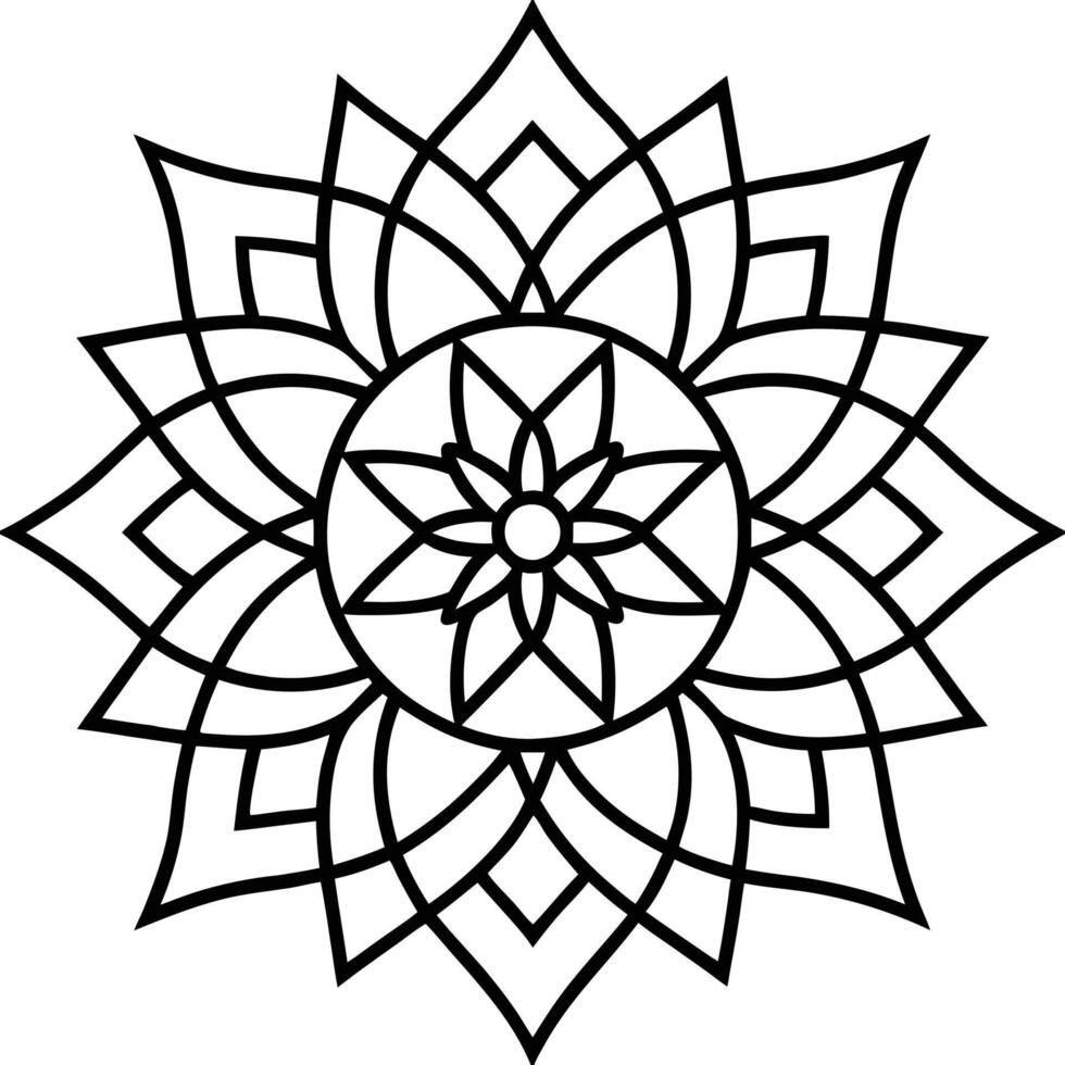 The Spiritual Beauty of Mandala Silhouette Line Art vector
