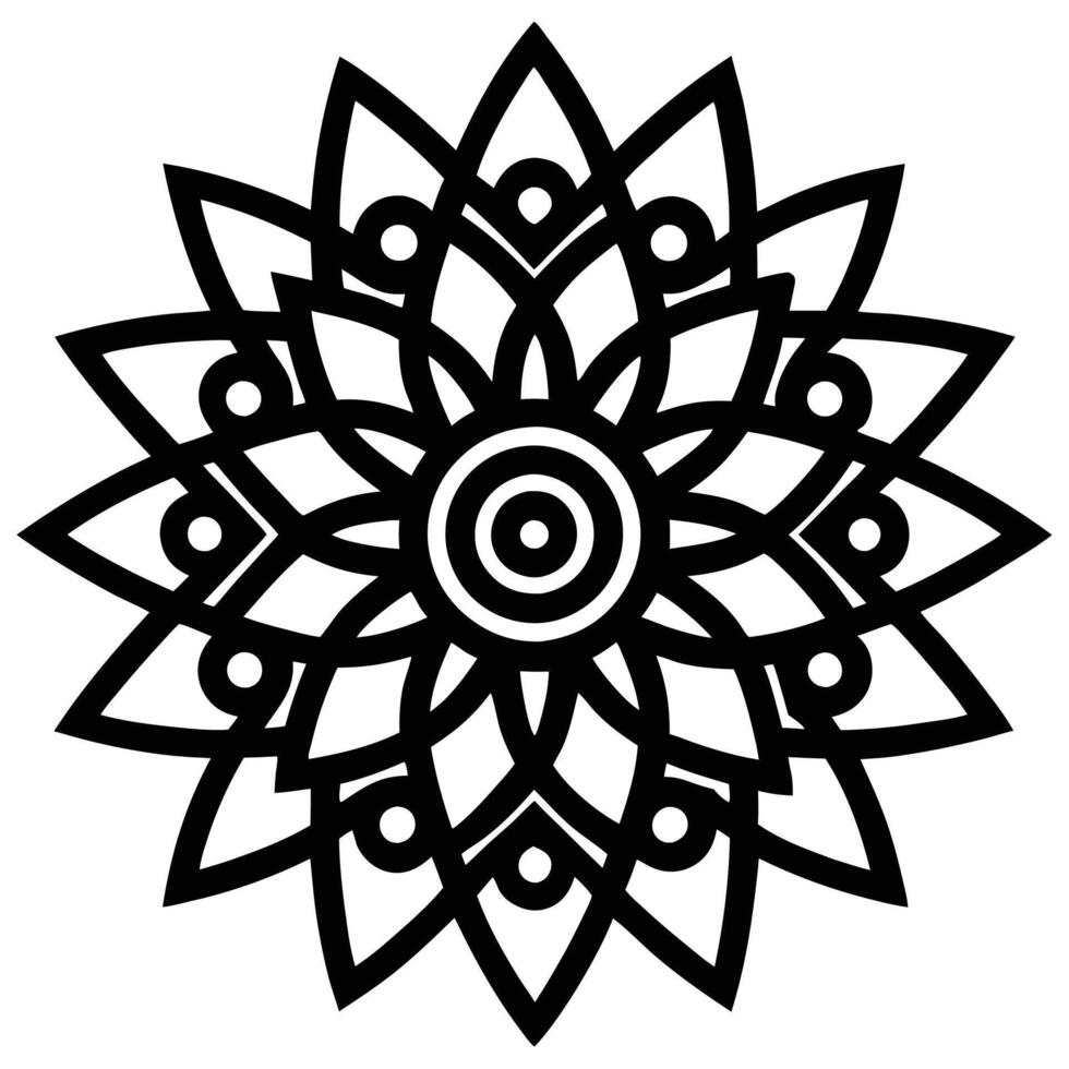 Express Your Creativity with Mandala Silhouette Line Art Patterns vector