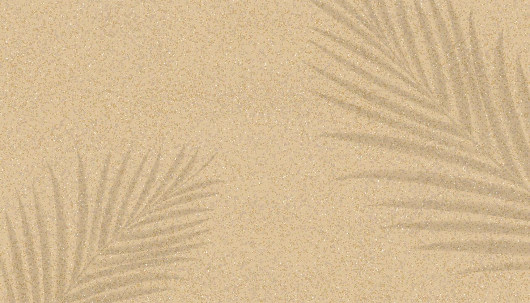 Shadow palm leaf on sand texture for summer background,Top view Beige beach sand with silhouette branches tropical tree leaf,Brown desert sandy texture pattern with nature shadow, light,Ground sandy vector
