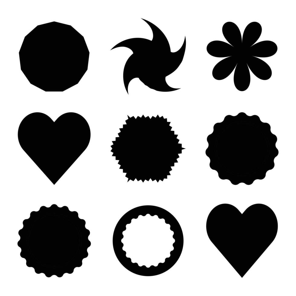 Collection of black trade labels and offer price list vector