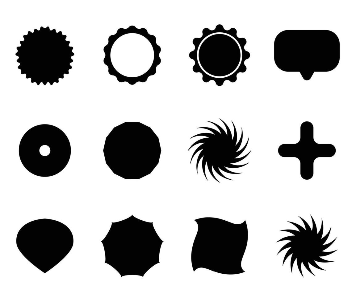 Set of circle shapes Polygonal elements geometric design vector