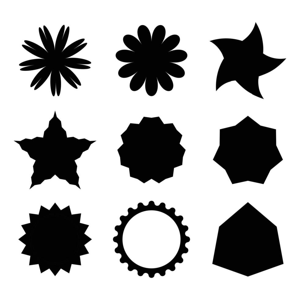Black star and round shape on a white background vector