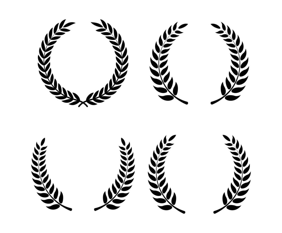 Circular laurel leaf foliate design vector