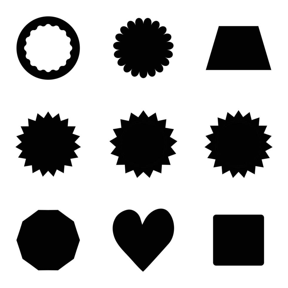 Collection of black trade labels and price list vector