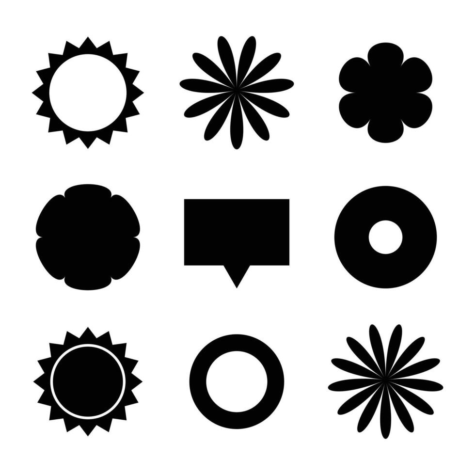Black star and badges promotional labels set vector