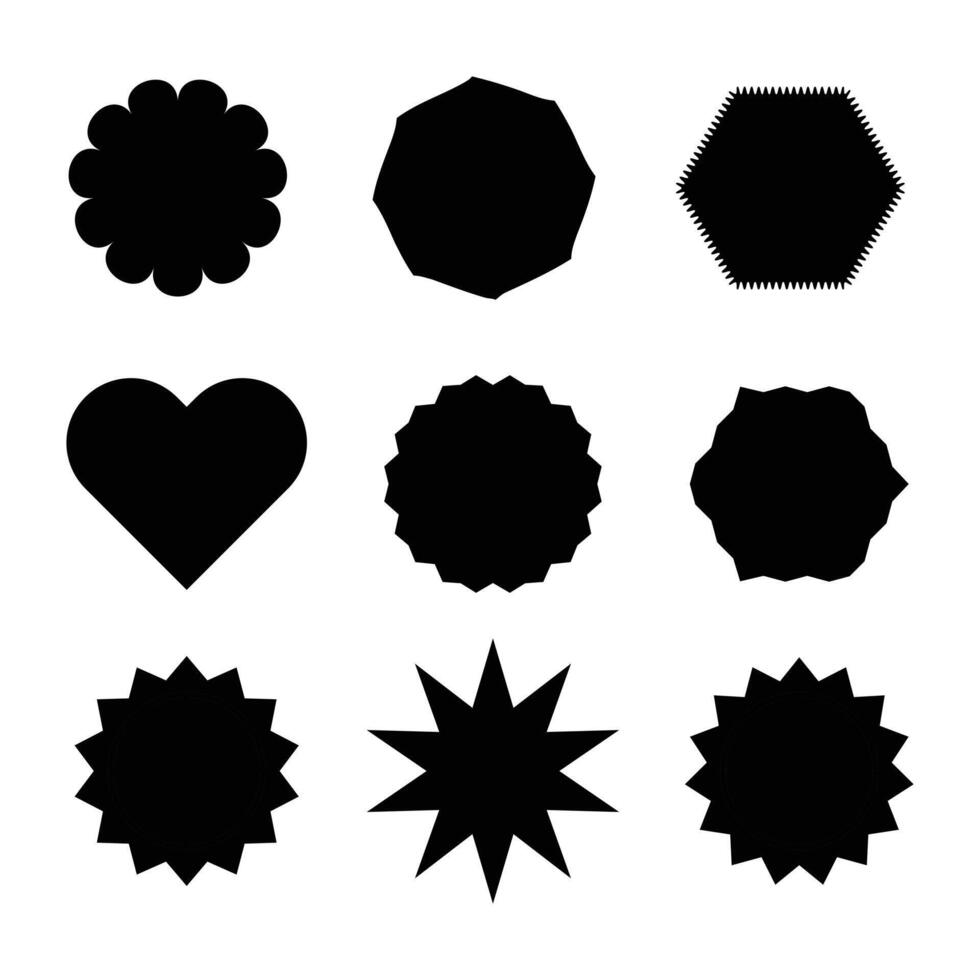 Black star and shape on a white background vector