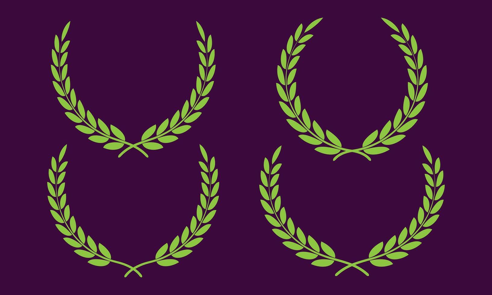 Set of Greek Olive Branch Hand drawing Floral wreath design collection vector