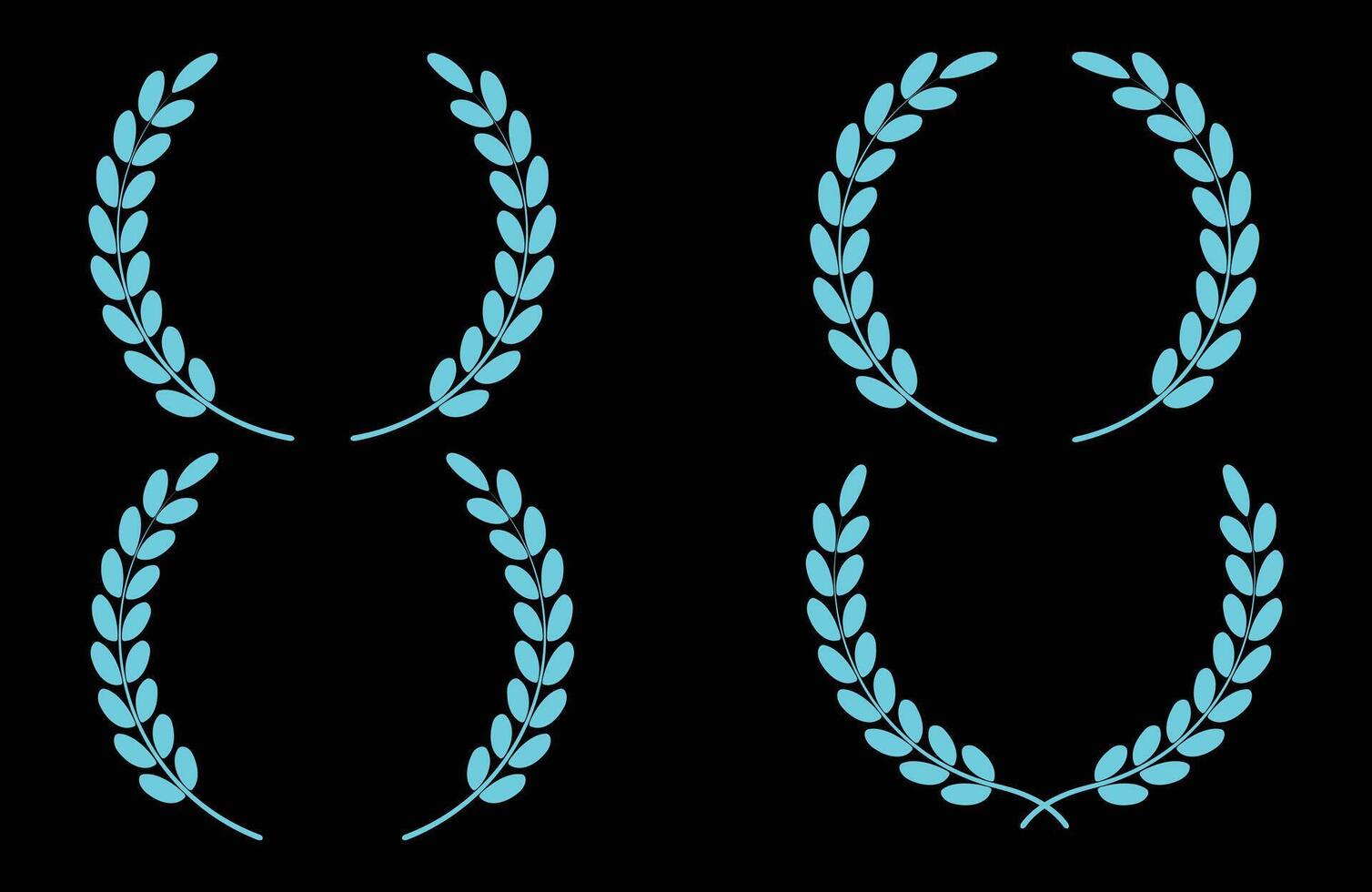 Light color Greek Olive Branch Hand drawing Floral wreath design collection vector