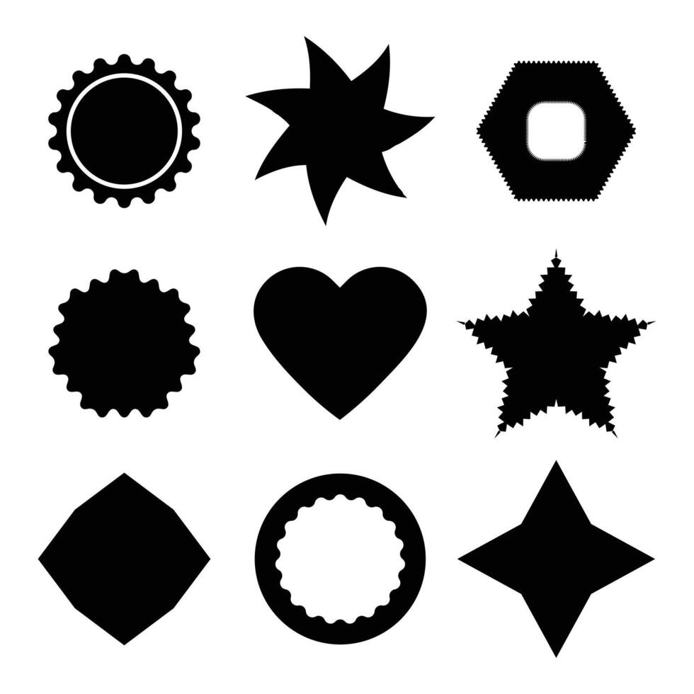 Set of black starburst promotional labels vector