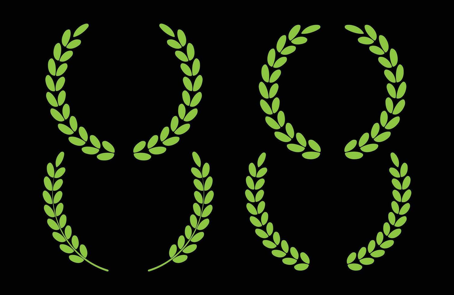 Set of Greek Olive Branch Hand drawing Floral wreath set vector