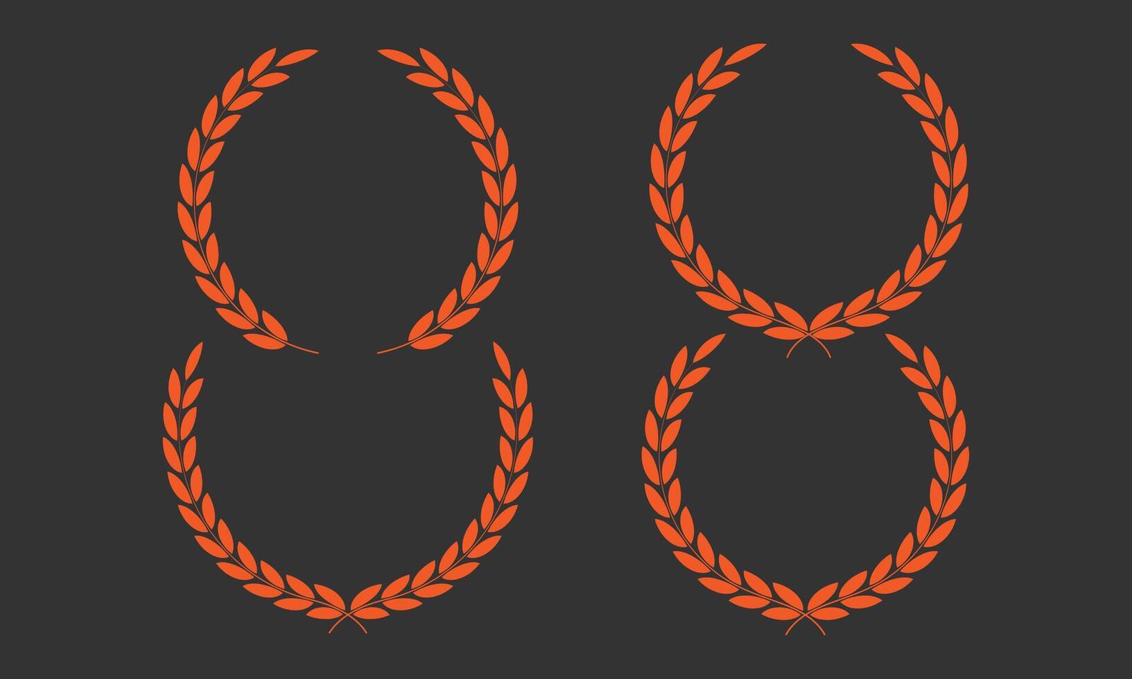 Red laurel wreaths collection vector