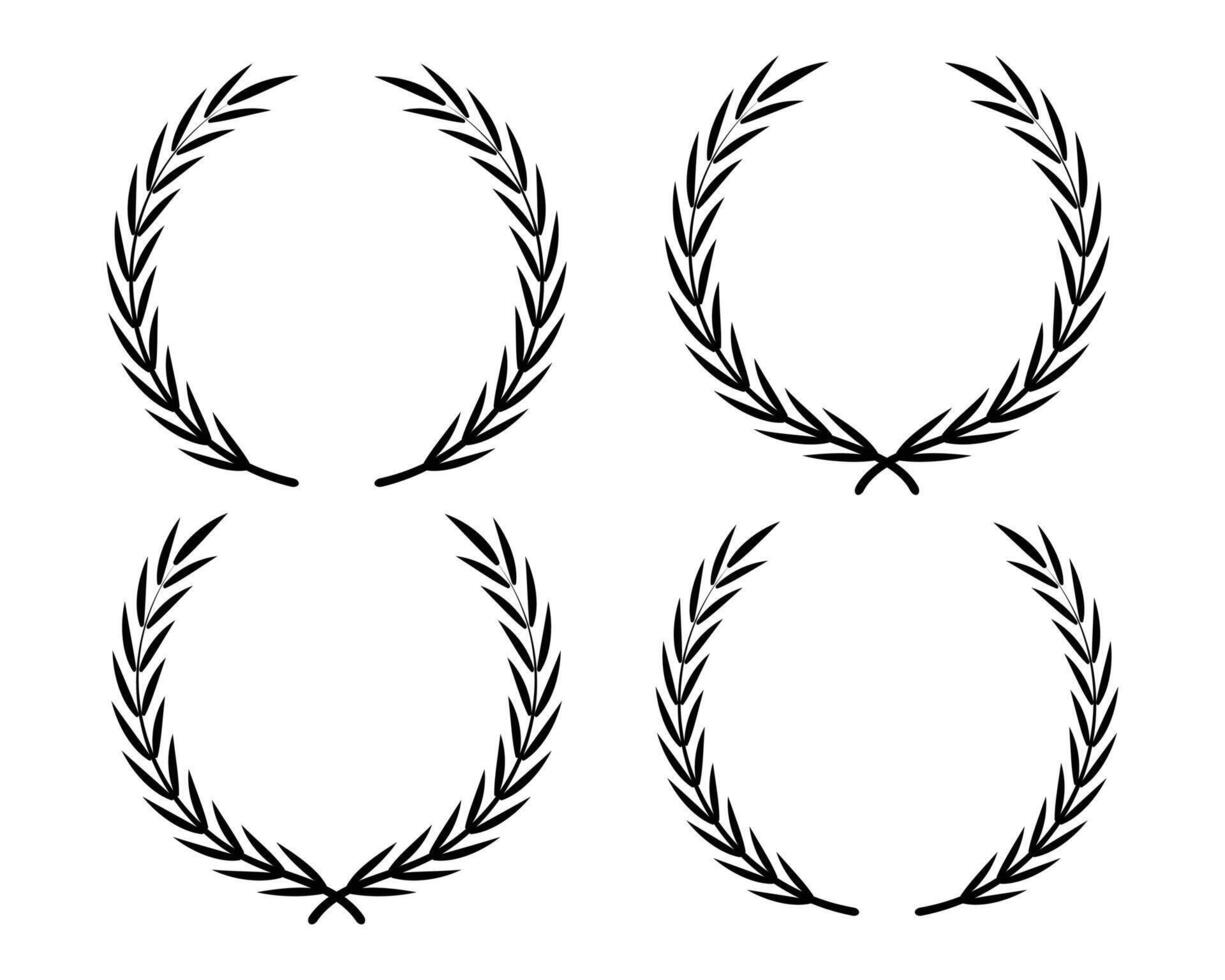 Black Decorative leaf elements collection vector
