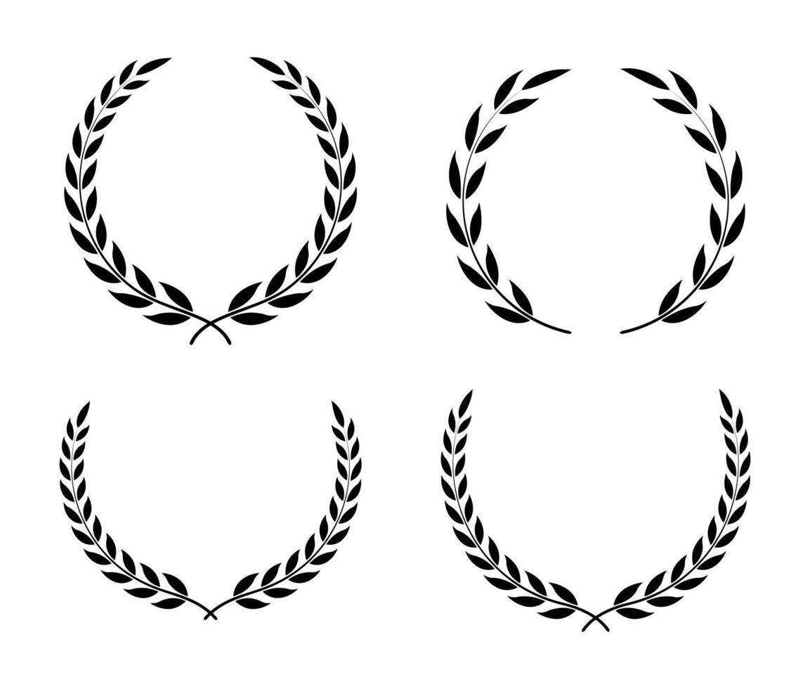Olive laurel branches decorative elements vector