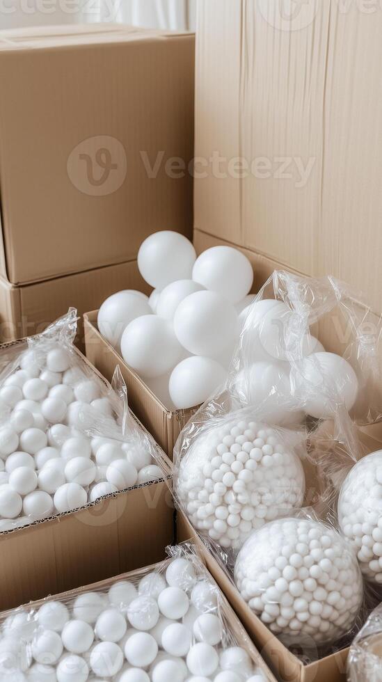 close up of Cushioning foam Material, packing equipment photo