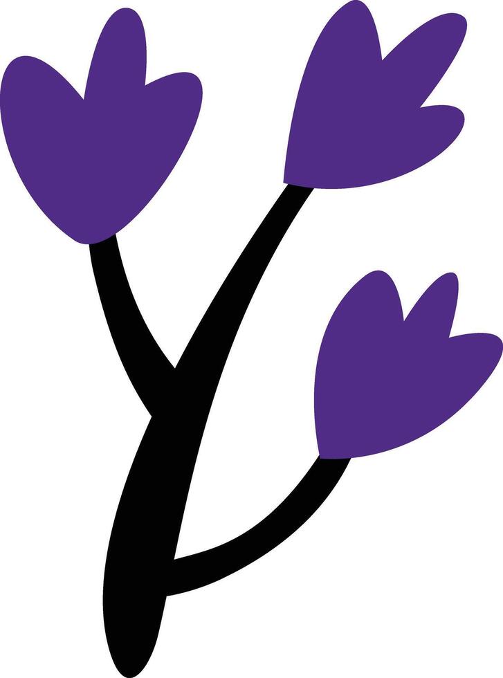 A purple flower with two leaves vector