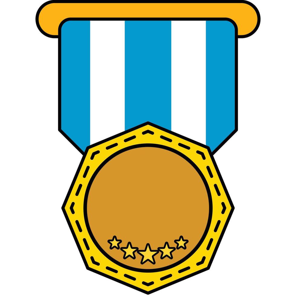 A octave medal with stars on it blue ribbon vector