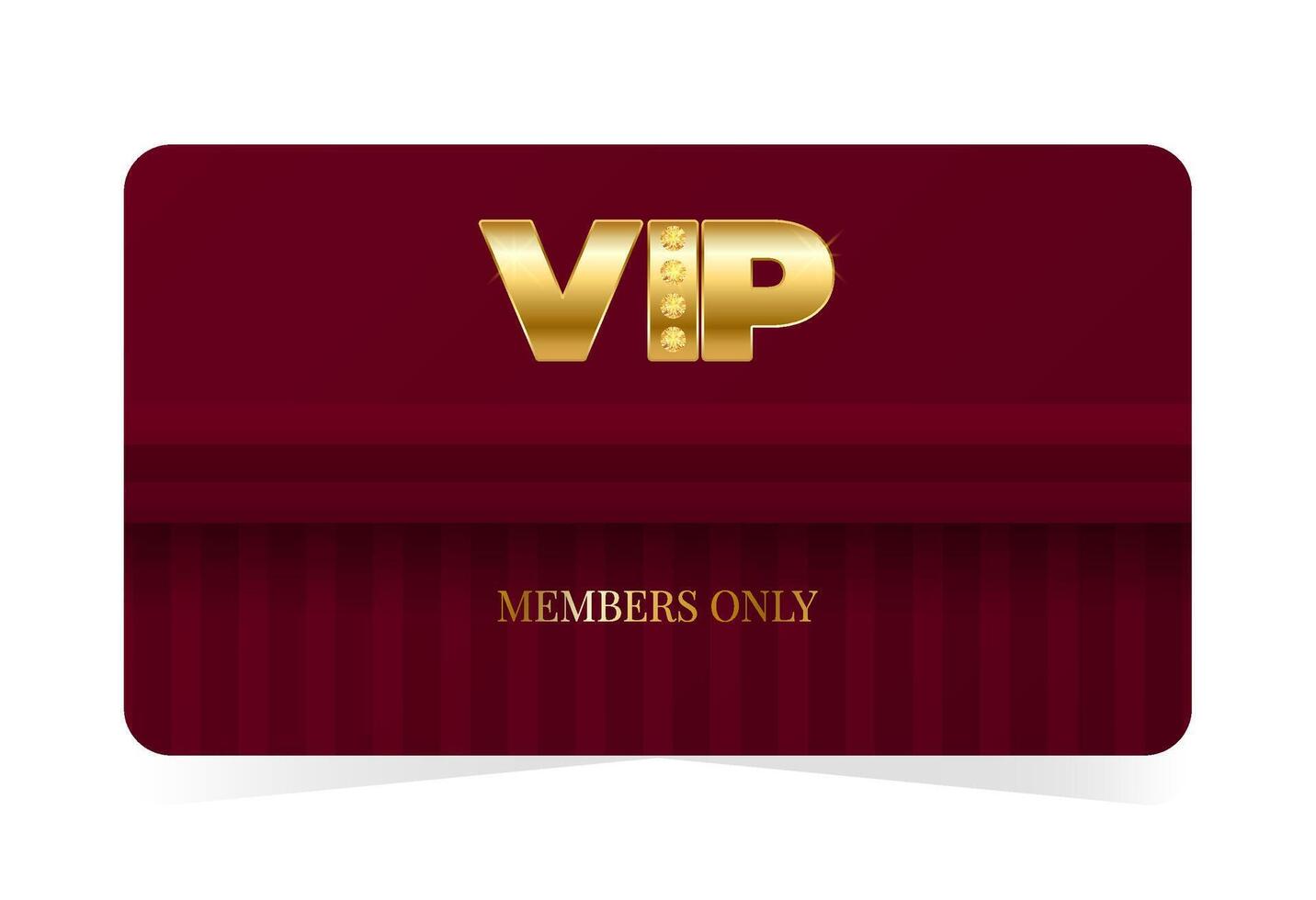 Premium VIP card with gold elements, members only. Red chic colors. illustration on transparent background vector