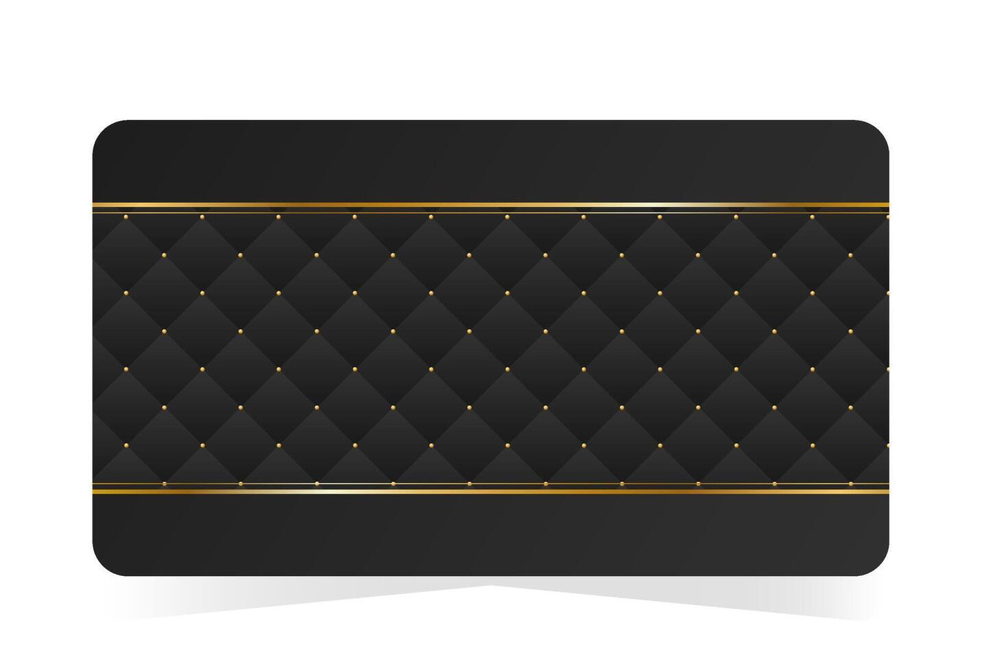 Minimalist VIP card with premium gold finish. Black leather background with copy space. illustration on transparent background vector
