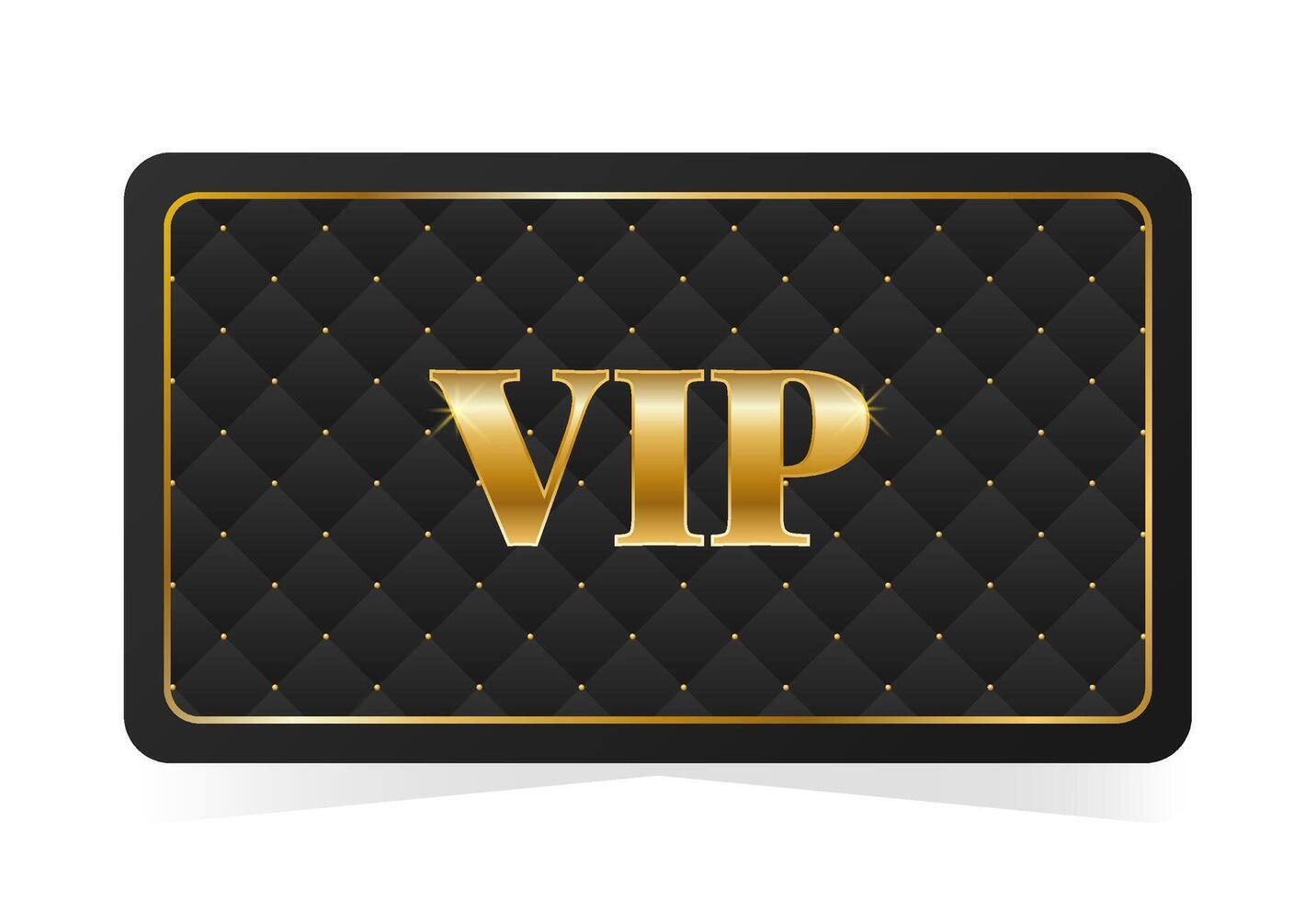 Luxurious black card with golden VIP branding. Black leather background. illustration on transparent background vector