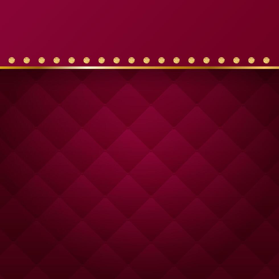 Elegant VIP red leather background with luxury design and diamonds, copy space. illustration for casino, party, award vector