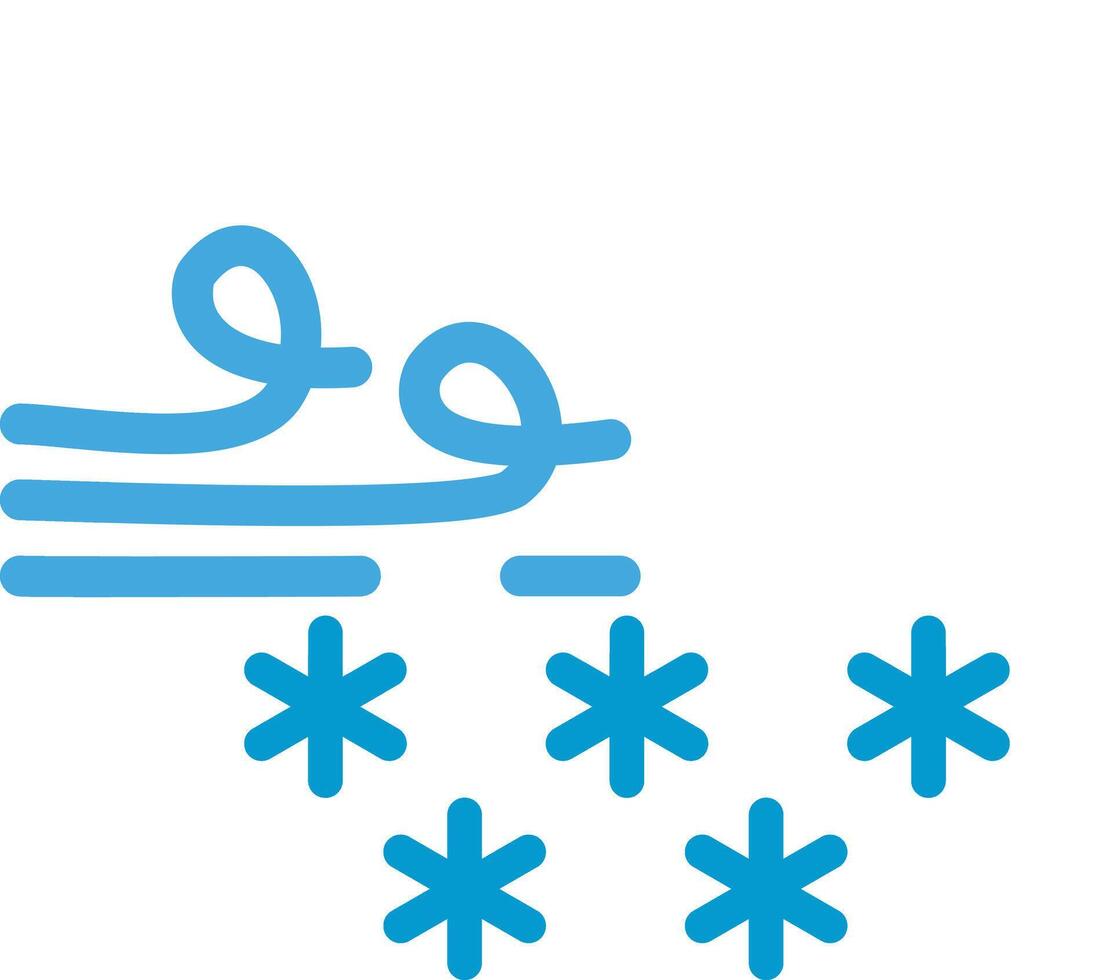 illustration of weather cartoon windy and snowfall vector