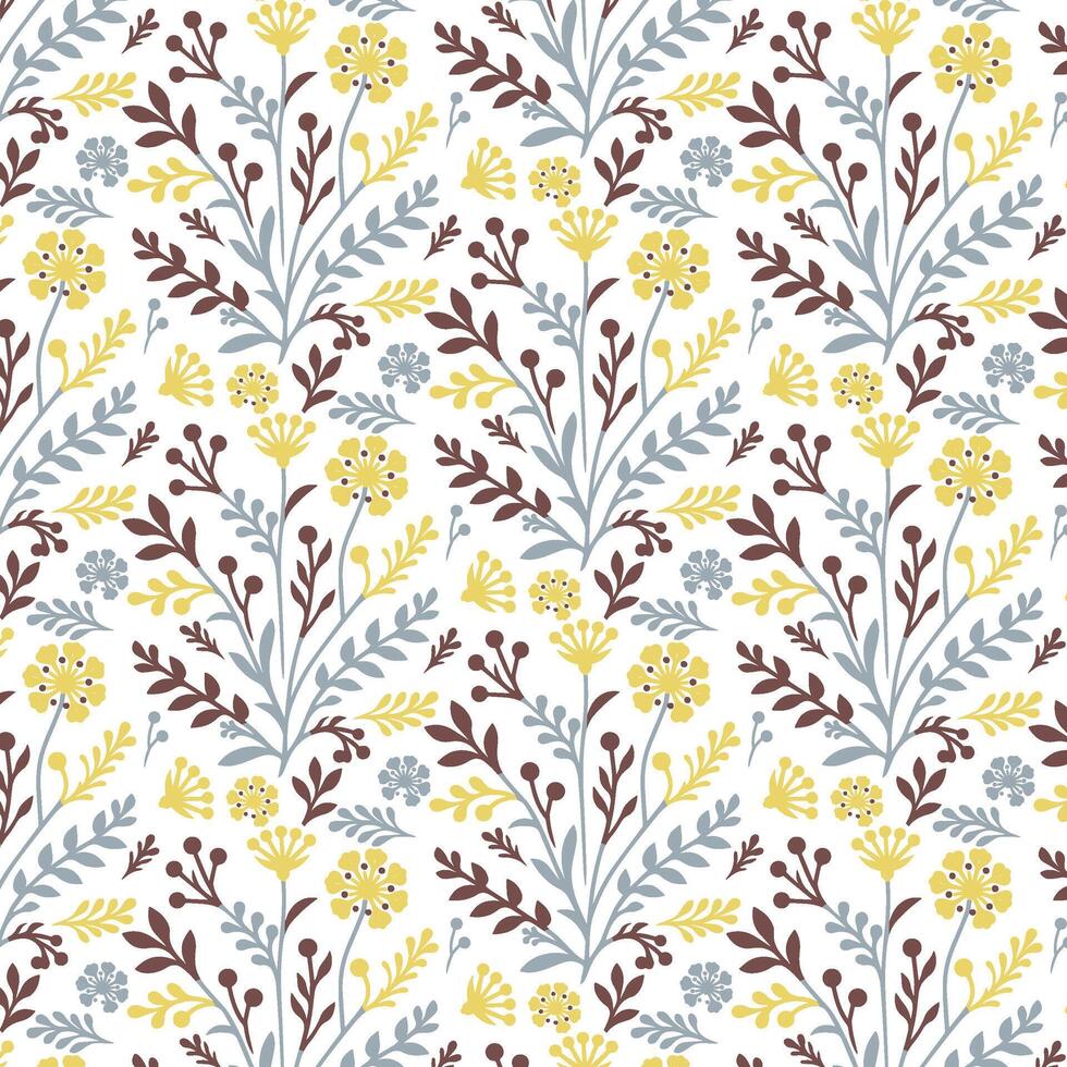 artistic floral pattern with beautiful botanical elements for fashion prints wallpaper and fabric vector