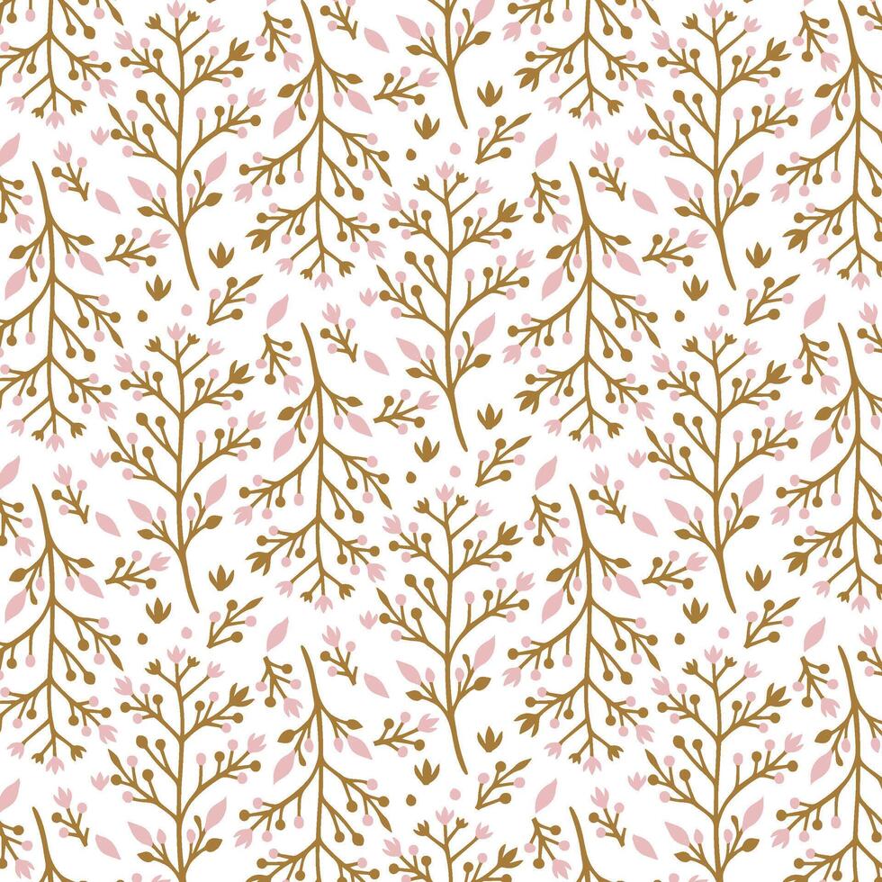 elegant all over flower pattern with tropical blossoms and wildflowers for textile and wrapping paper vector