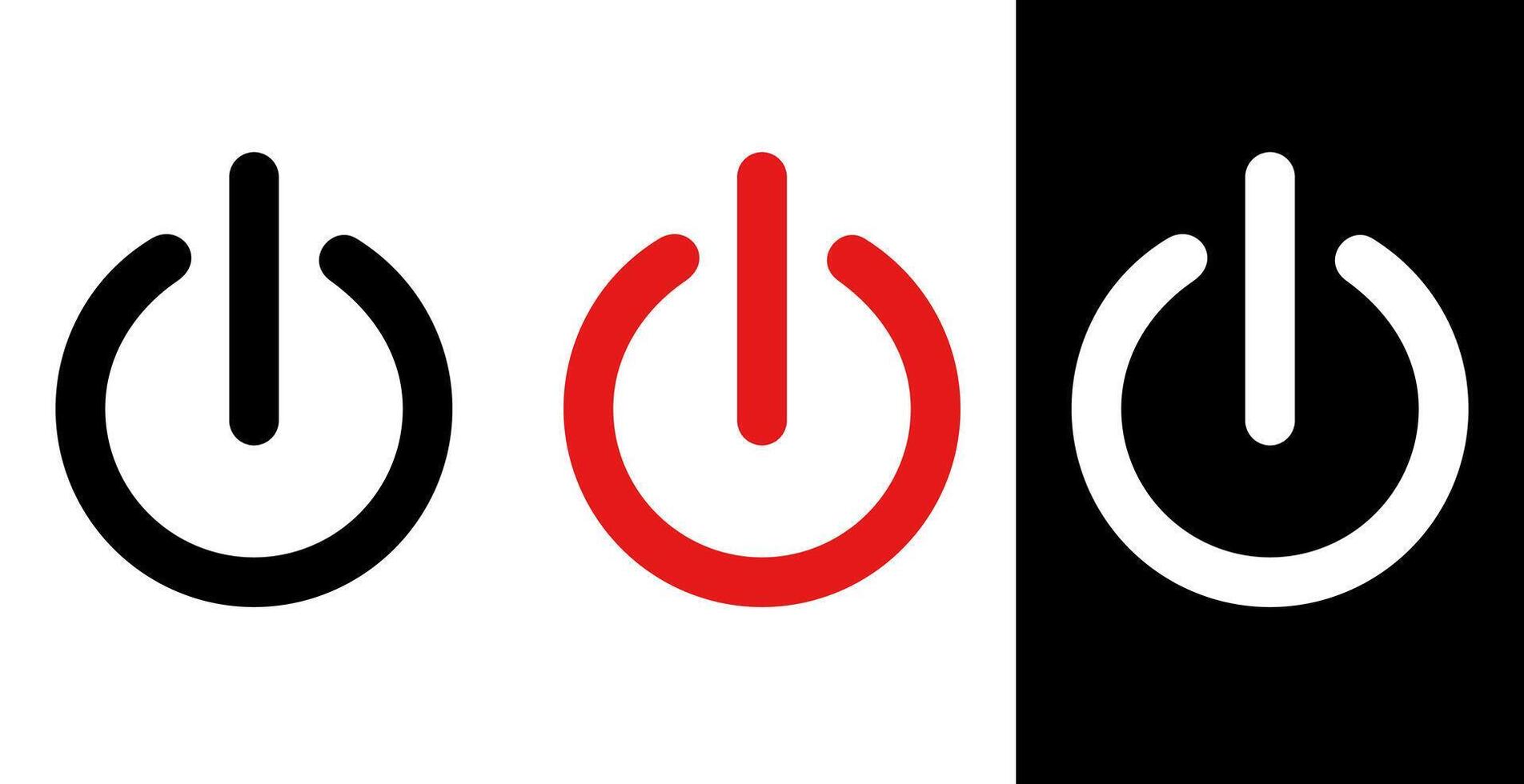 Set of power button on white background. vector