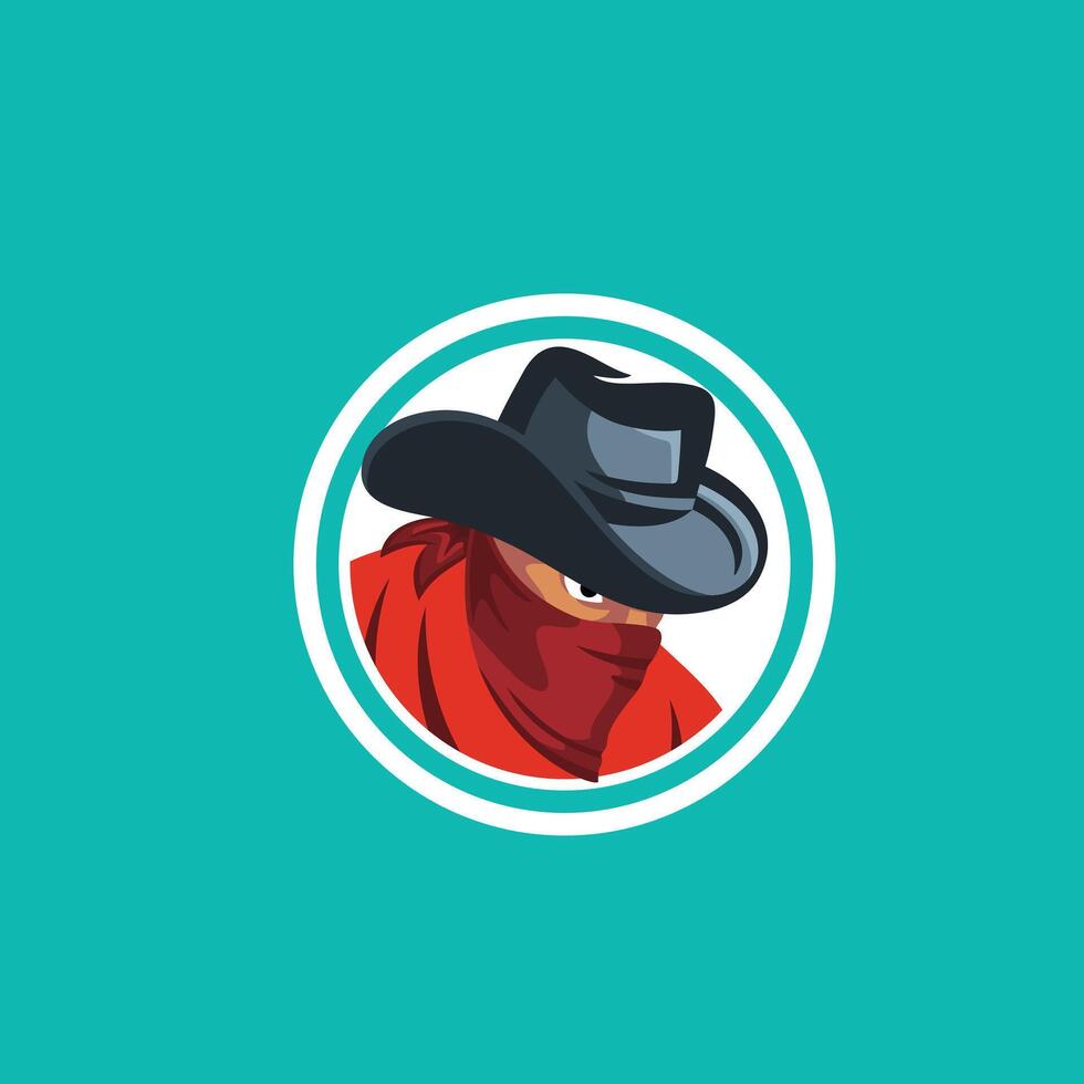 Bandit with Cowboy Hat illustration design vector
